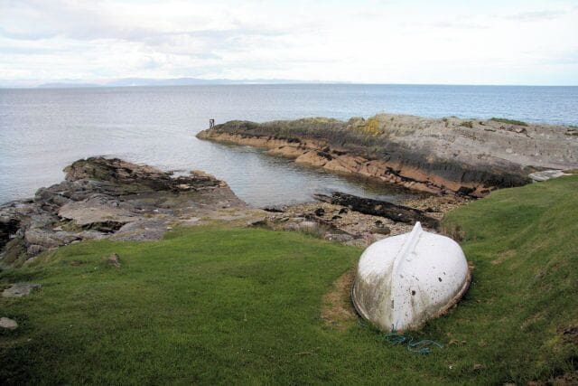 Ferry Rock Harbour, Arran This natural harbour is the middle of three harbours in the village of Corrie, on Arran's east coast. The other two harbours are both man-made, but this is simply an inlet in the coastline. In the days when steamers would circumnavigate the island, the village of Corrie was a regular stop, with passengers embarking by way of a rowing boat from the Ferry Rock. At the end of the rock there are steps, cut into the rock, to assist these passengers.