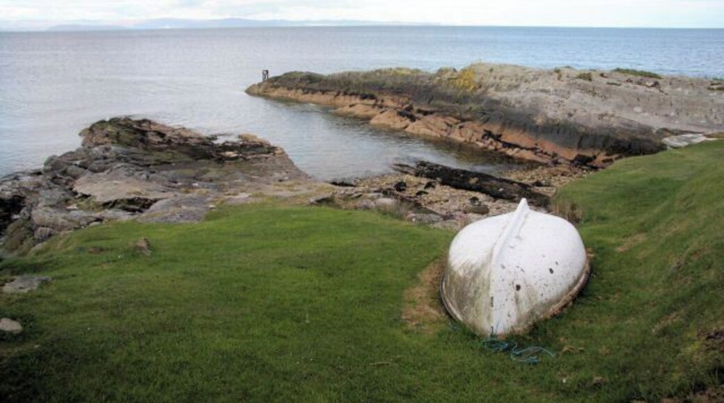 Ferry Rock Harbour, Arran This natural harbour is the middle of three harbours in the village of Corrie, on Arran's east coast. The other two harbours are both man-made, but this is simply an inlet in the coastline. In the days when steamers would circumnavigate the island, the village of Corrie was a regular stop, with passengers embarking by way of a rowing boat from the Ferry Rock. At the end of the rock there are steps, cut into the rock, to assist these passengers.