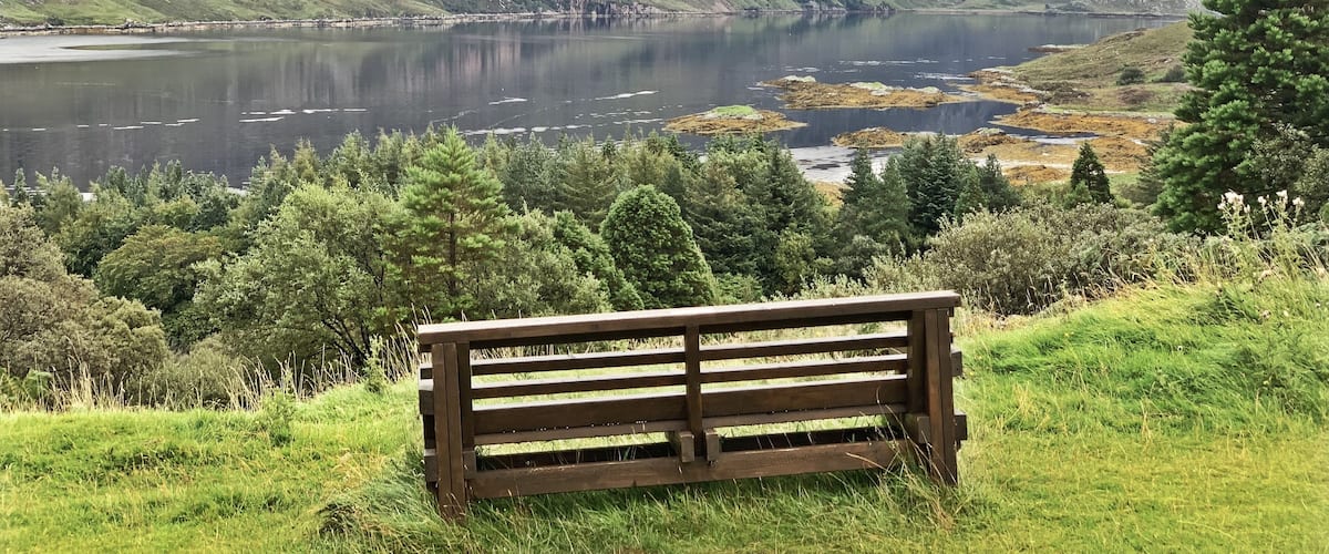The rock route is from Durness to Ullapool, along the route there are countless view points .. one beautiful one is at Rock stop cafe and then a further mile along the road is this view with a bench to sit and admire as long as you like ....