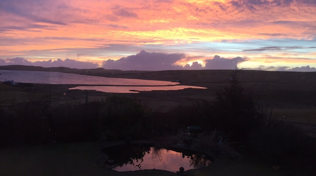 #February #Sunset over #Hillswick #Shetland #ShetlandIslands #sky #clouds #view #water