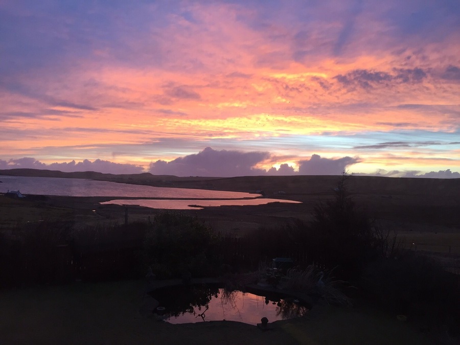 #February #Sunset over #Hillswick #Shetland #ShetlandIslands #sky #clouds #view #water