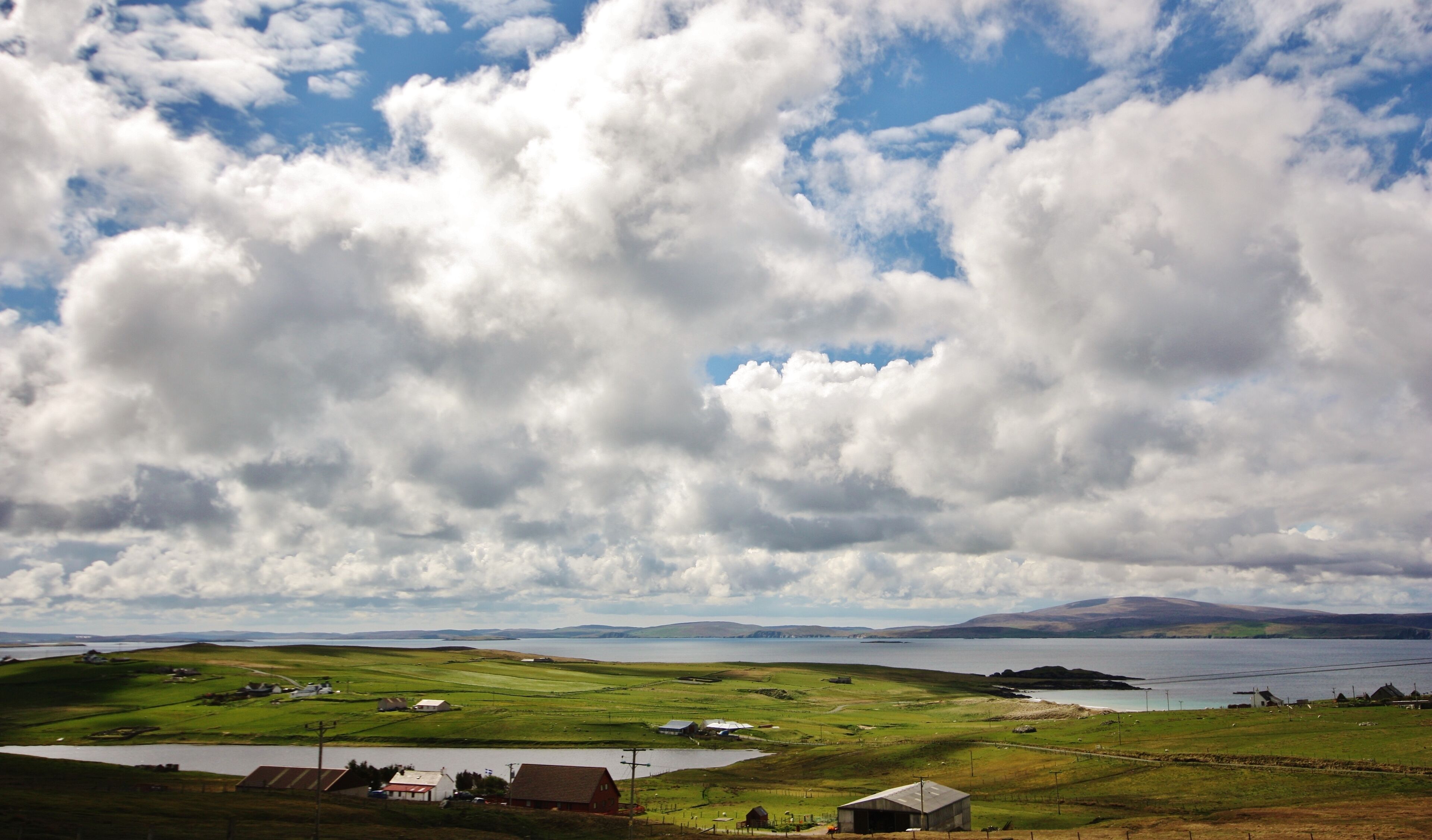 Looking across Yellsound to Ronas Hill in distance