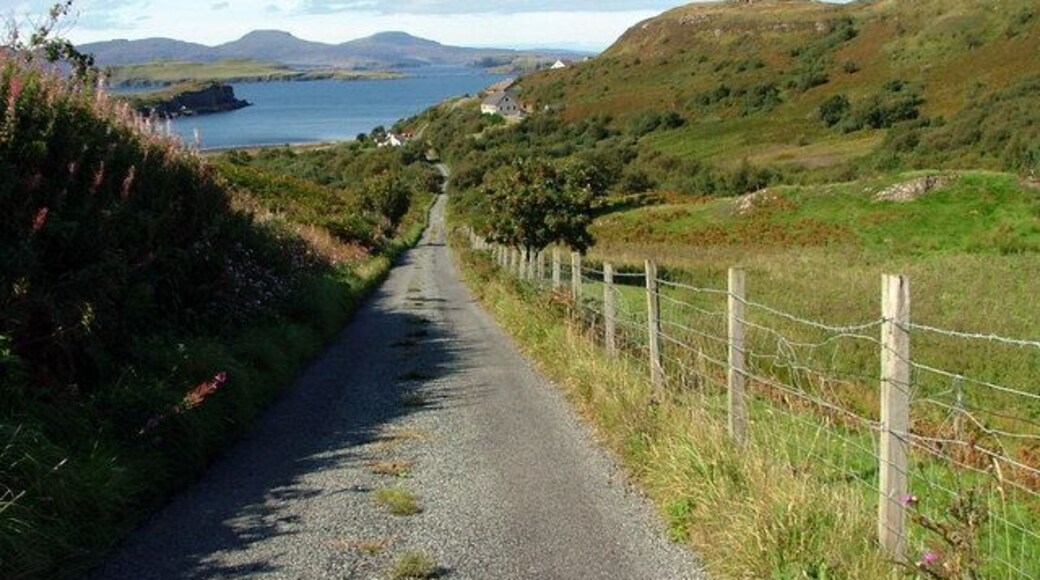 Road to Ardtrek Fiskavaig Bay is on the left.