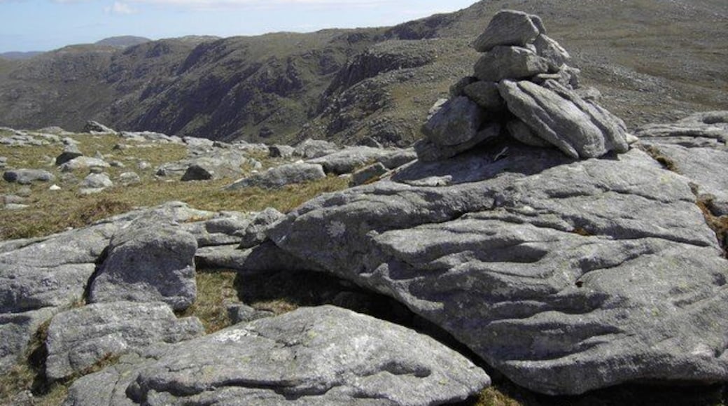Summit cairn on Gillaval Dubh The cairn on Gillaval Dubh looking towards Gillial Glas.