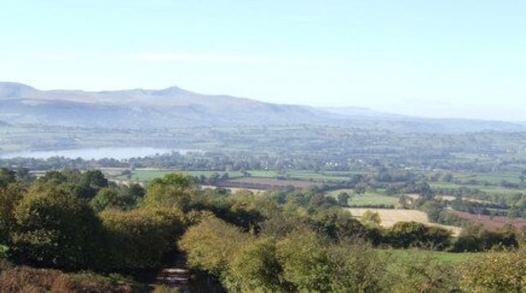 Beacons panorama From the fantastic viewpoint at Cockit Hill; the entire range is laid out in clear autumnal sunshine. Llangorse Lake, the largest natural lake in south Wales, takes centre stage. A professional photographer was making good use of this scene when I got there.