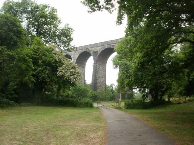 The 110 feet high Porthkerry Viaduct, seen from Porthkerry Country Park near Barry, Vale of Glamorgan