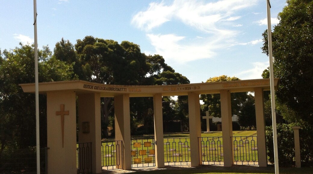 Entrance to German war cemetery at Tatura. Resting place of both POW and internees of WW1 & WW2.