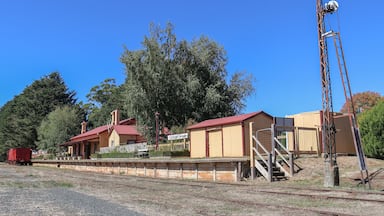 The historic railway station in Trentham, Australia was opened in 1880 and closed in 1978, Shutterstock ID 1068438491, Purchase Order: -