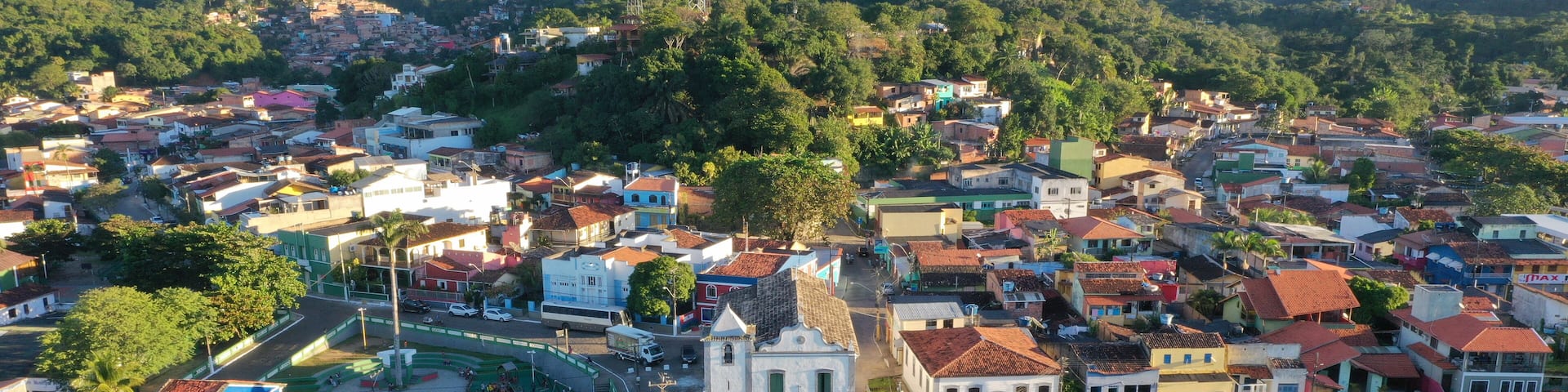 Aerial view of the city of Itacare in the state of Bahia in Brazil