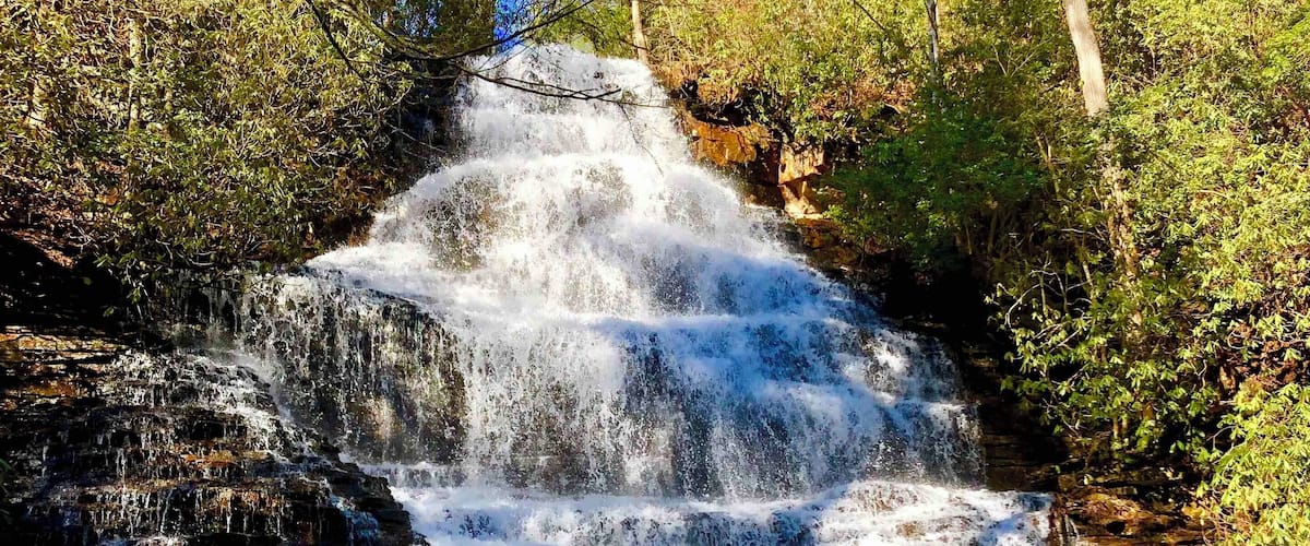 1.5 trail one way.  Easy hike.  Great waterfall!