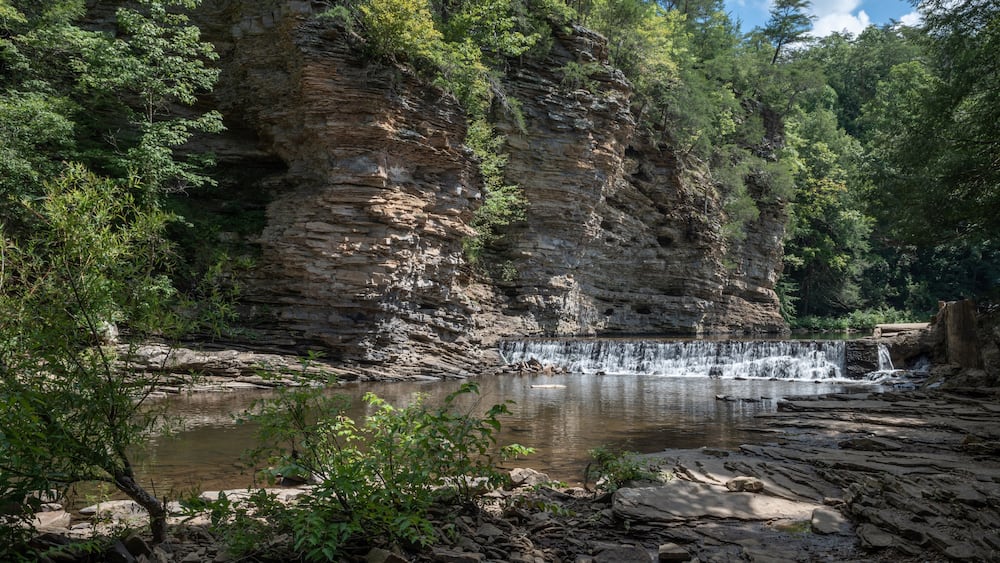 waterfall in the mountains