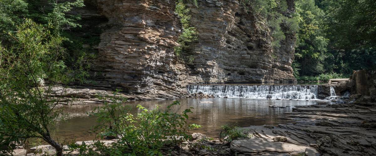 waterfall in the mountains