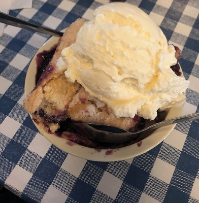 Blackberry cobbler and vanilla bean ice cream- the definition of summer in the south. #trovember