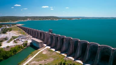 Aerial view of the beautiful shore of Buchanan Dam in Texas