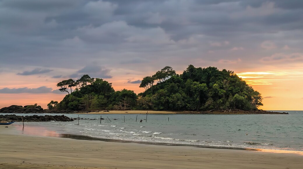 Snap of Koh Rang Nok at sunset. This tiny island lies 600 metres off the west coast of Koh Phra Thong, an island which belongs to the Phang Nga Province in south Thailand. Koh Phra Thong is a true off-the-beaten-track holiday destination: with only a few accommodation choices, kilometres of deserted beaches, and a landscape that looks like the African savanna, it offers the perfect place to get away from it all. #LifeAtExpediaGroup