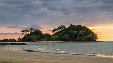 Snap of Koh Rang Nok at sunset. This tiny island lies 600 metres off the west coast of Koh Phra Thong, an island which belongs to the Phang Nga Province in south Thailand. Koh Phra Thong is a true off-the-beaten-track holiday destination: with only a few accommodation choices, kilometres of deserted beaches, and a landscape that looks like the African savanna, it offers the perfect place to get away from it all. #LifeAtExpediaGroup