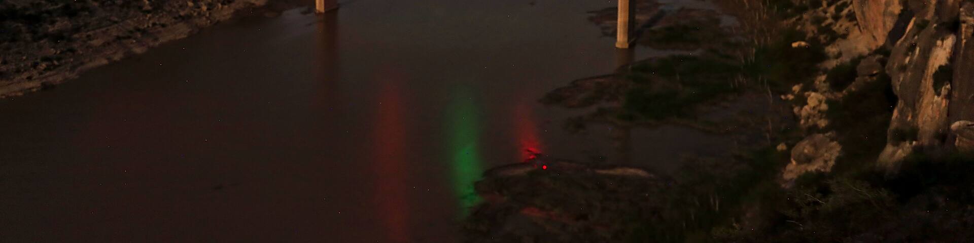 Comstock, Texas - 8-7-2024. The Pecos River feeds into the Rio Grande at the southern border of Texas. The Pecos River High Bridge is the tallest bridge in Texas.
