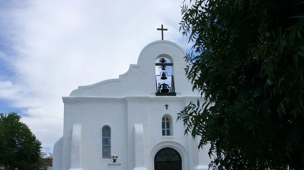 The Presidio Chapel of San Elizario near El Paso, Texas, part of the Historic Mission Trail in Texas