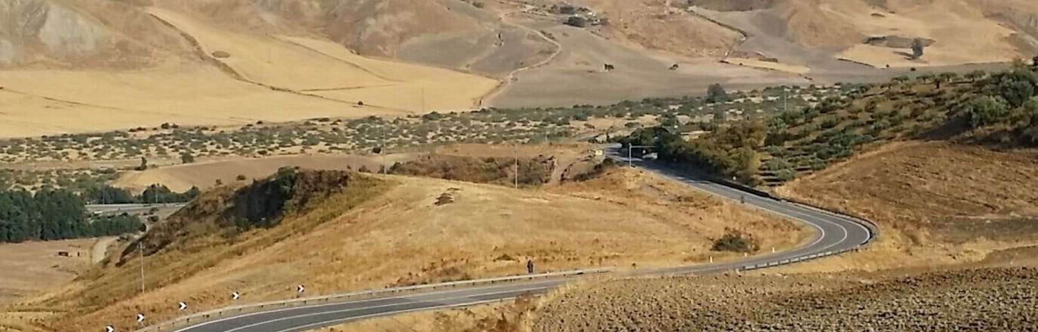Italian national road "S.S. 121 Catanese" between Cinque Archi bridge and Santa Caterina Villarmosa (province of Caltanissetta, Sicily)