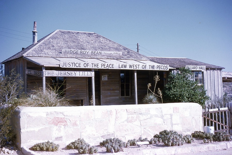 Judge Roy Bean's courthouse/saloon in Langtry, Texas, about 1954
