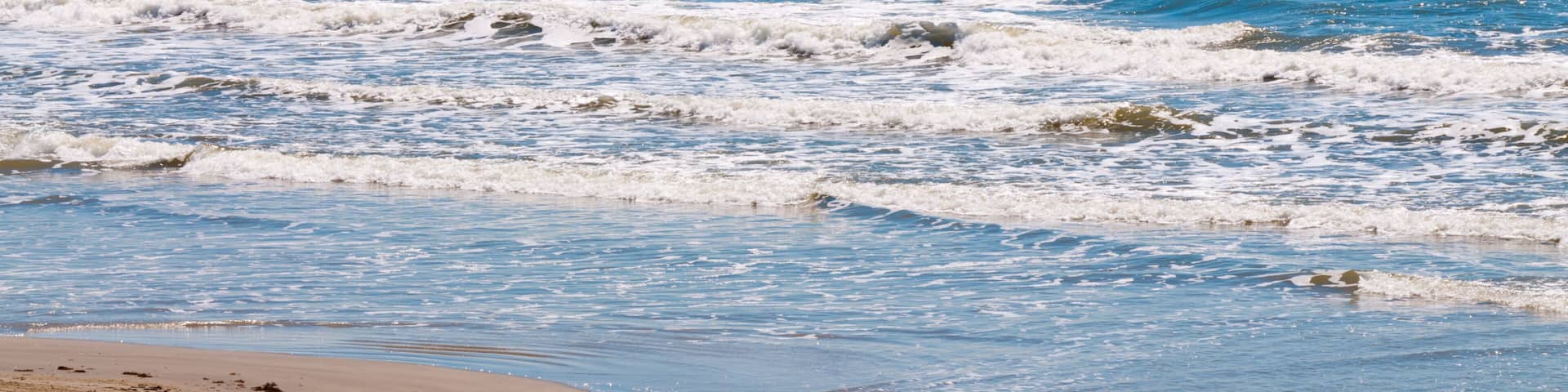 Panorama Ocean Waves and Tropical Sandy Beach