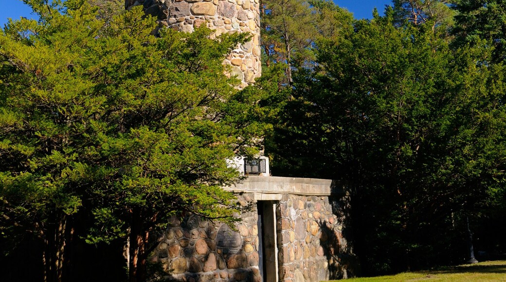 Historic fieldstone Monument the Woodbridge War Memorial Tower in Vaughan Ontario