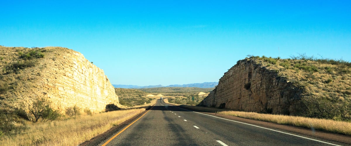 Sierra Blanca and Davis Mountains visible from Fort Stockton, Texas