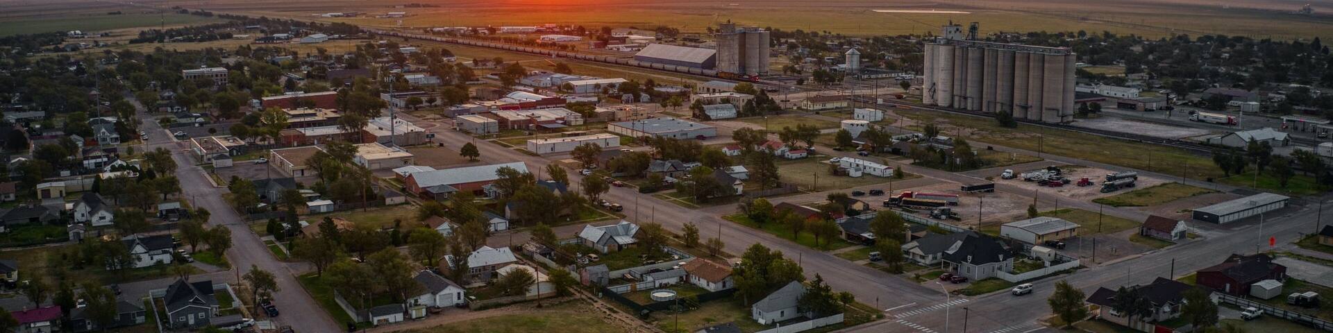 Aerial View of Sunrise in Stratford, Texas