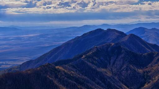 Deseret Peak views hiking by Oquirrh Mountain Range Rocky Mountains, Utah. United States.