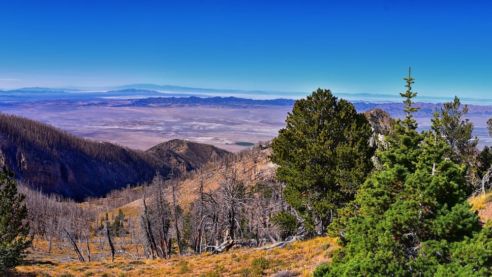 Deseret Peak views hiking by Oquirrh Mountain Range Rocky Mountains, Utah. United States.