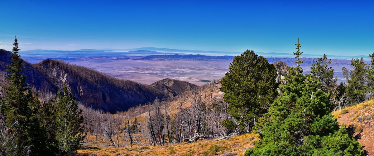 Deseret Peak views hiking by Oquirrh Mountain Range Rocky Mountains, Utah. United States.