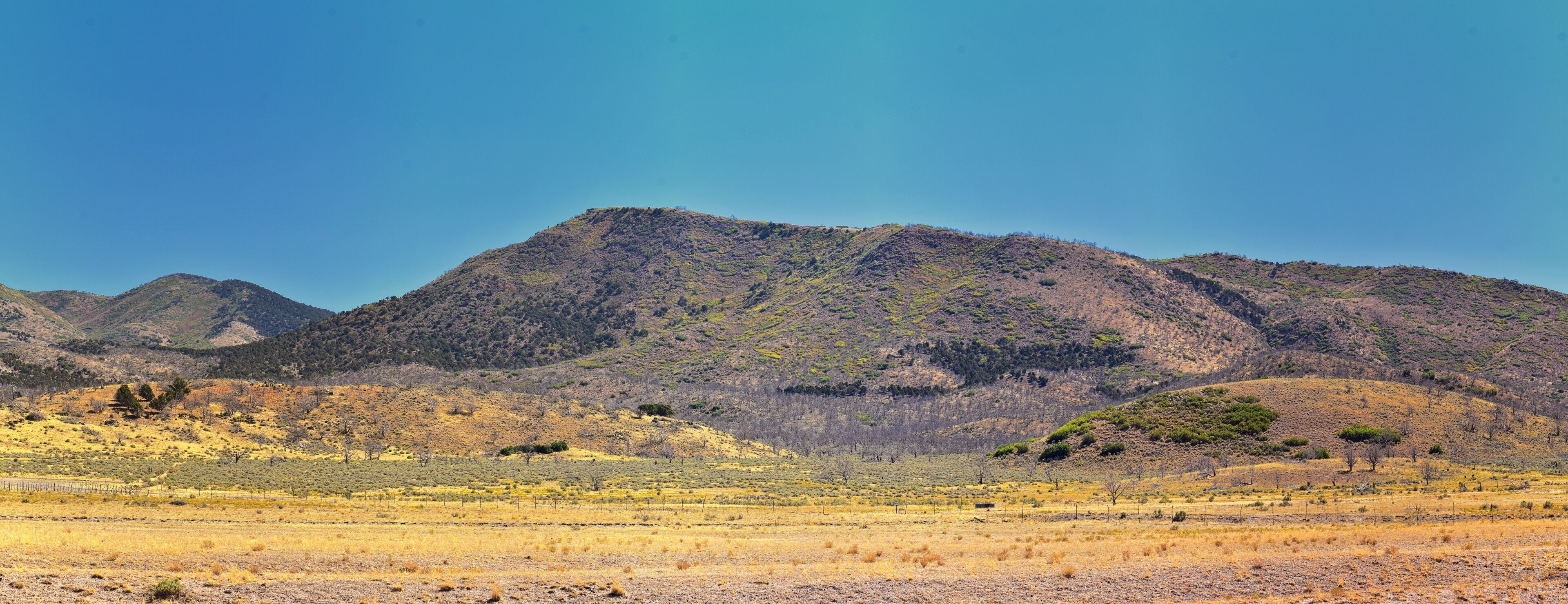 Utah Rocky Mountain Wasatch Panoramic Landscapes by Fishlake National Forest, along Interstate 15 I-15, through Holden, Fillmore, Beaver, Scipio and Parowan Utah, USA. 