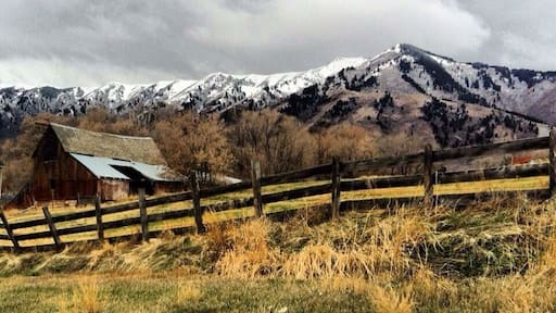 Layton #Utah, #barn and wasatch #mountains.