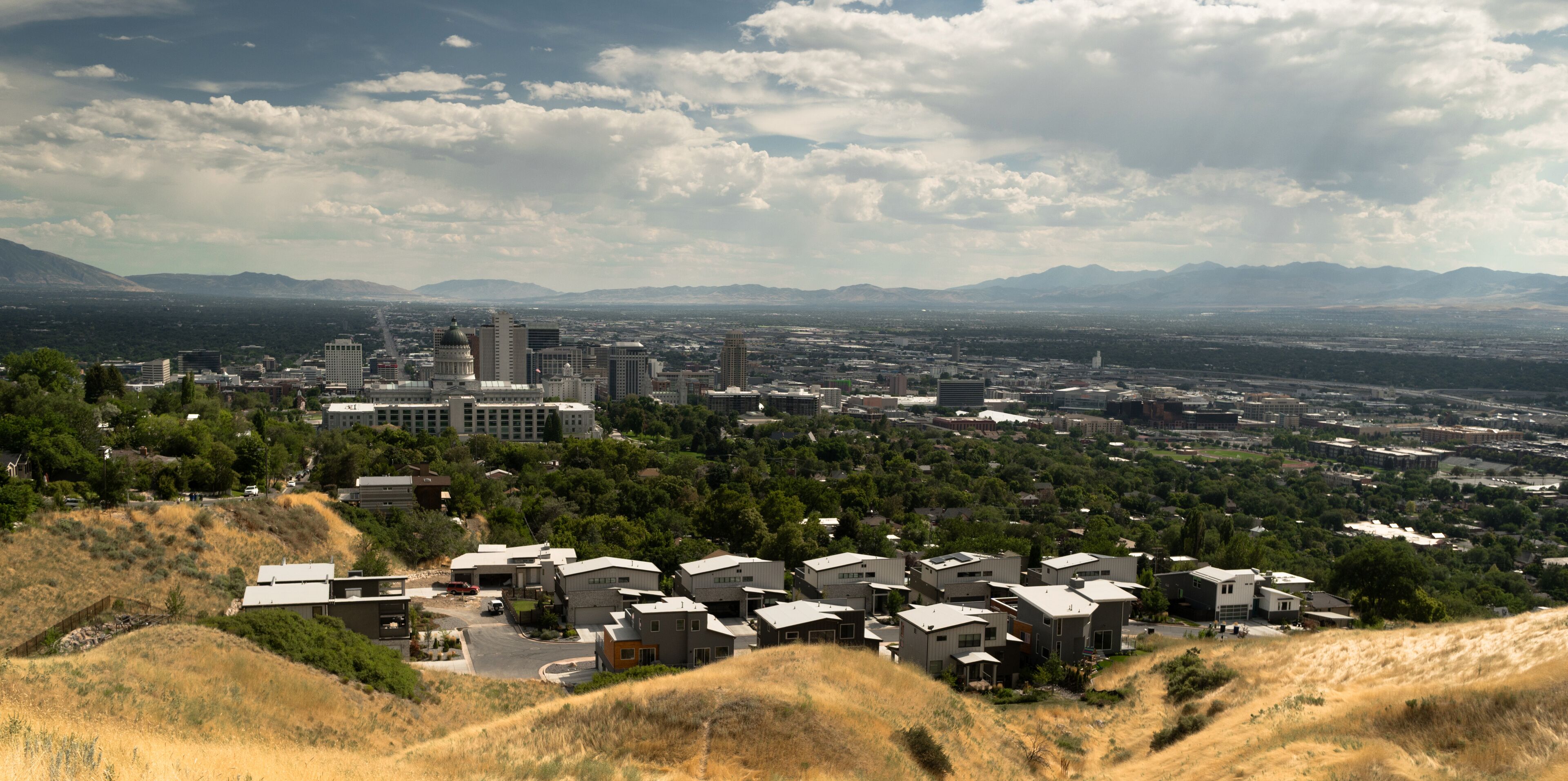 Capital Dominates Salt Lake City Skyline Looking South