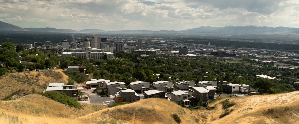 Capital Dominates Salt Lake City Skyline Looking South