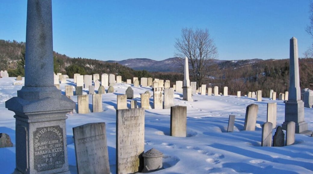 Tracking down a few ancestors, we happened across a beautifully typical New England vista. #snow