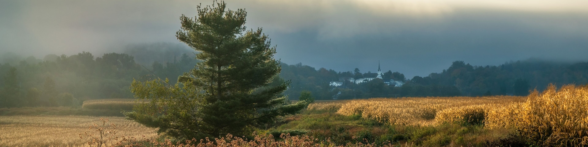 Autumn view of Barton Vermont from Kinsey Road