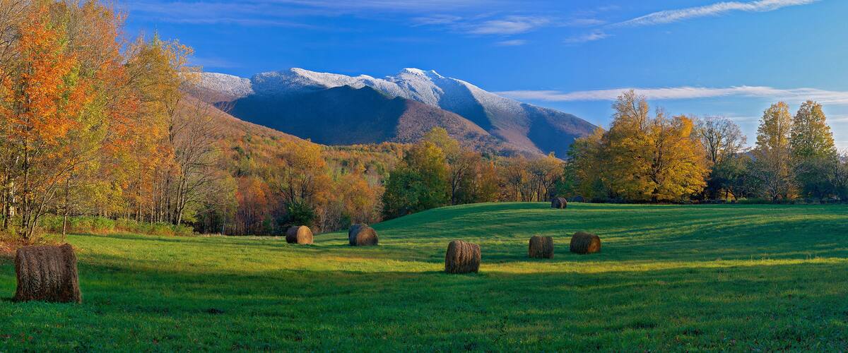 Mt. Mansifield from Cambridge, Vermont. You can see three seasons in this one imkage.