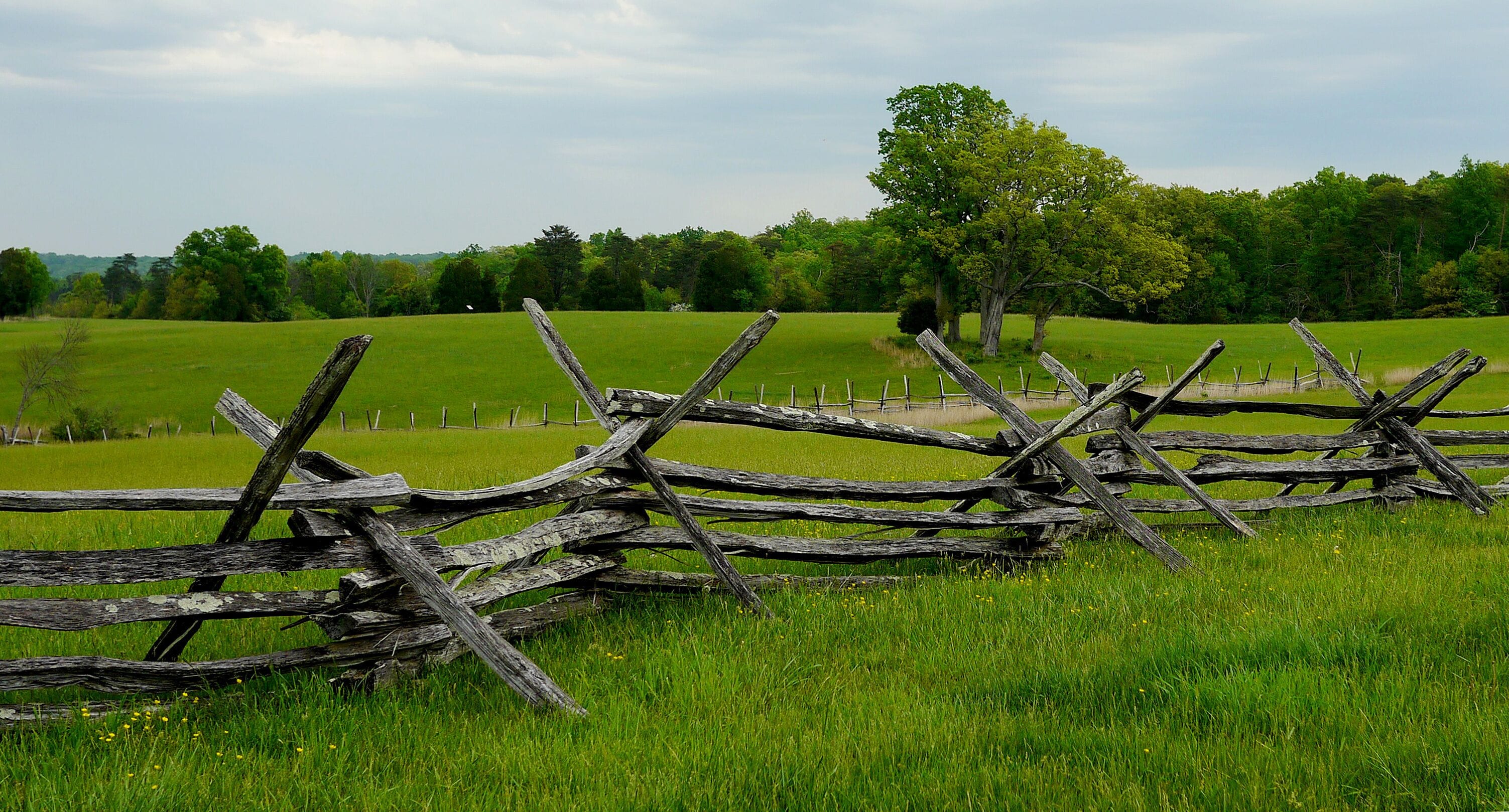 Old wooden fence in Manassas National Battlefield Park, Virginia
