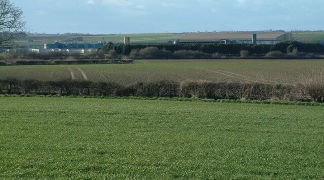 Farmland Towards Carnaby Industrial Estate, north-north-west of Fraisthorpe, East Riding of Yorkshire, England.