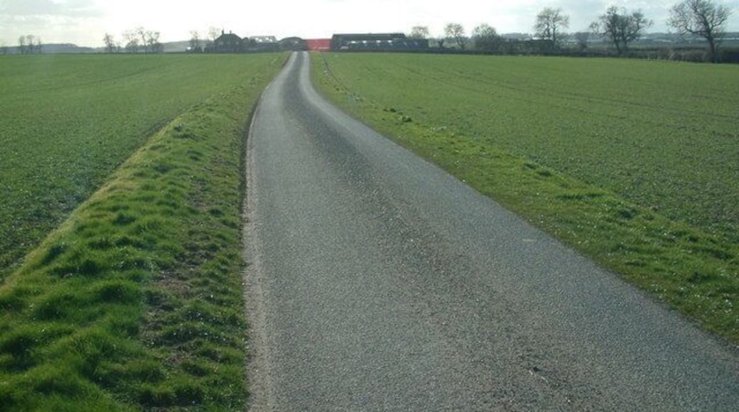 Track to Brackendale Farm, north-north-west of Fraisthorpe, East Riding of Yorkshire, England.