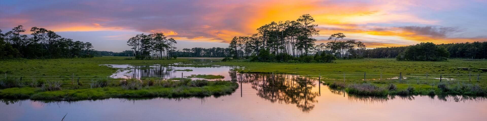 Chincoteague Island marsh sunset in Virginia
