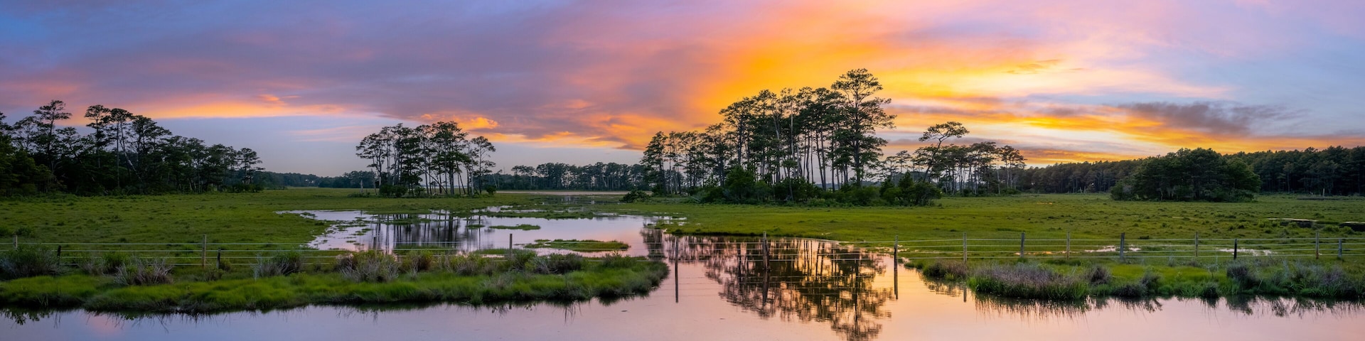 Chincoteague Island marsh sunset in Virginia