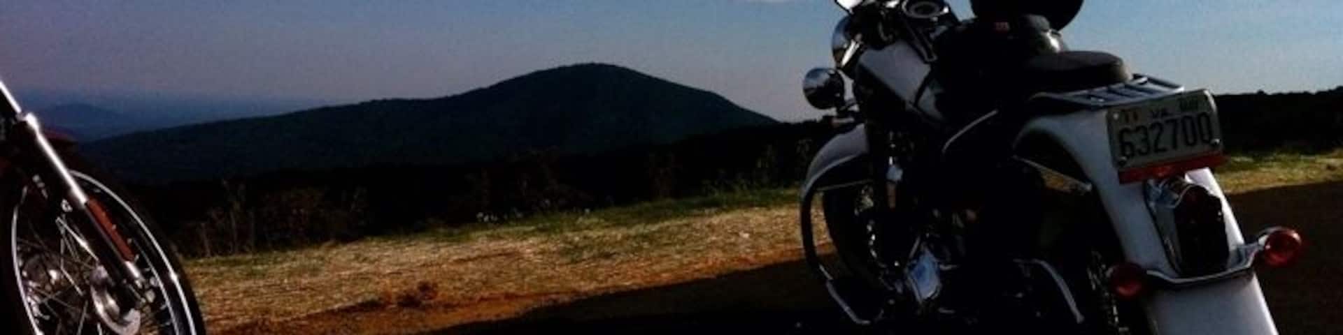 Motorcycle ride down skyline drive in Shenandoah National Park