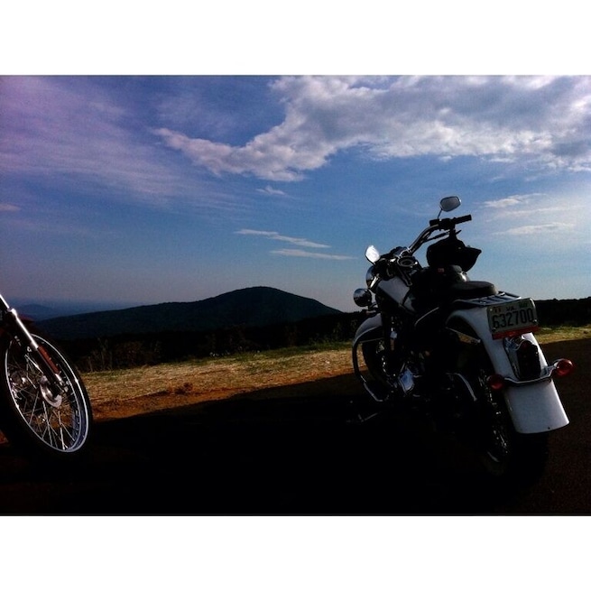 Motorcycle ride down skyline drive in Shenandoah National Park