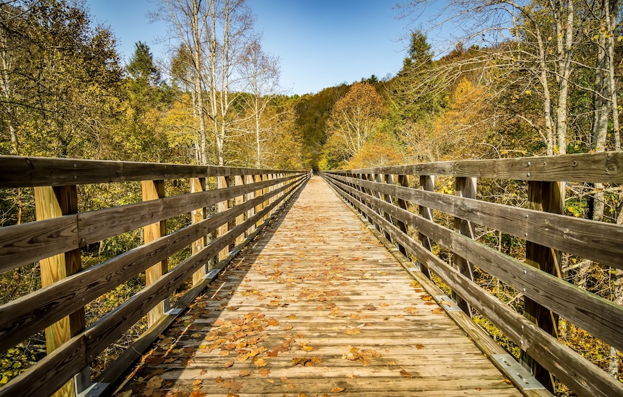 Scenic views along virginia creeper trail