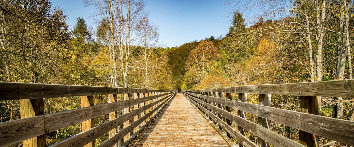 Scenic views along virginia creeper trail