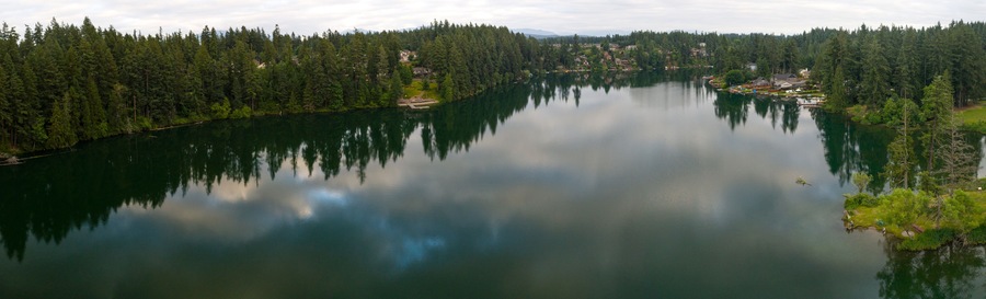 Lake Wilderness - Maple Valley Washington Panoramic Aerial Photo