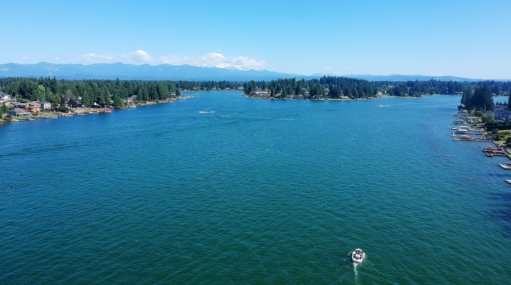 Man Made Lake Tapps on a beautiful summer day in Bonney Lake Washington
