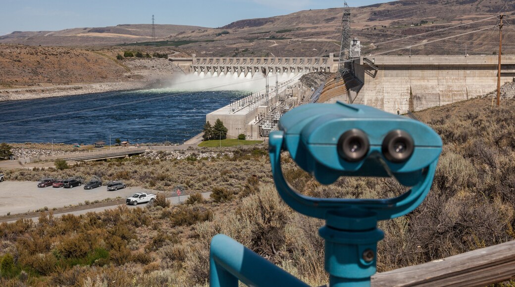 Chief Joseph Dam with vintage binoculars